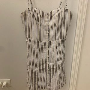 Urban Outfitters - Cotton Strapless/With Straps Dress - 4 - White + Navy Stripes